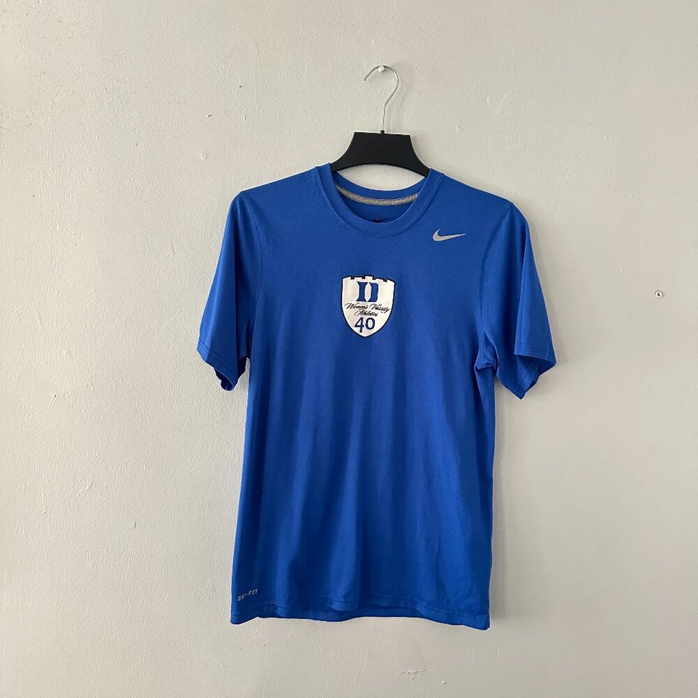 Nike Duke Blue Devils T-Shirt Women's S Varsity Athletics 40 Dri-Fit Blue